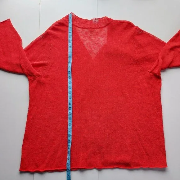 NWT EILEEN FISHER WOMAN 3X Melange Linen Grain Cascading Front Textured Cardigan - Picture 7 of 16